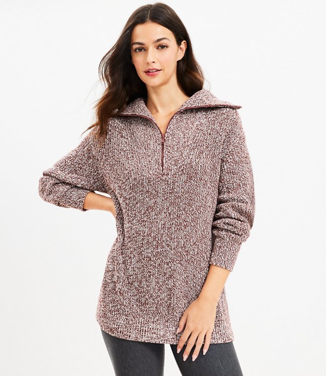 LOFT Lou & Grey Contrast Side Zip Wafflestitch Turtleneck Sweater -  ShopStyle