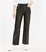 Five Pocket Straight Pants in Faux Leather carousel Product Image 1