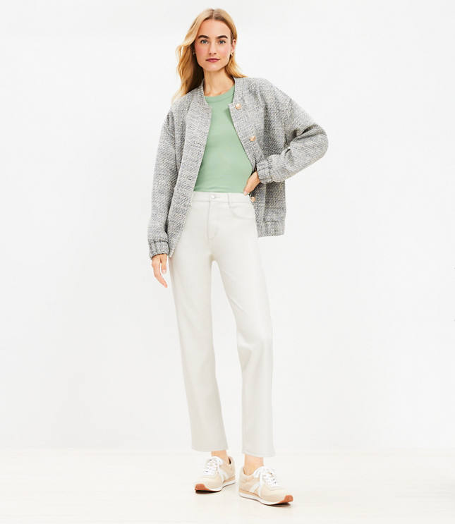 Five Pocket Straight Pants in Faux Leather