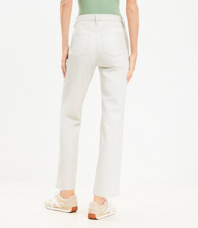 Five Pocket Straight Pants in Faux Leather