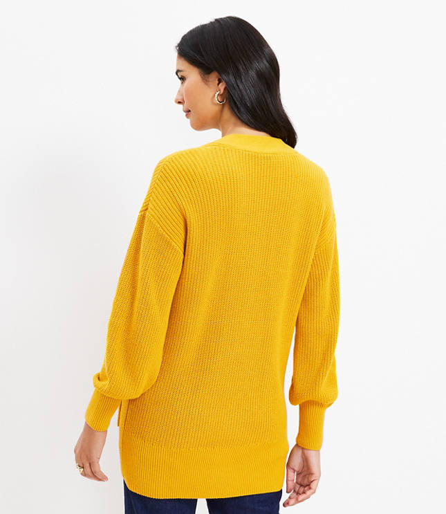 v-neck pockets trimmed cardigan main image 1