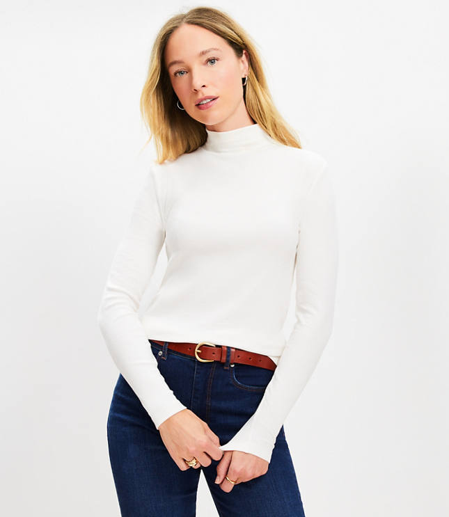 Ribbed Mock Neck Top