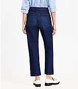 Petite High Rise Straight Jeans in Clean Dark Wash carousel Product Image 3