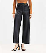 Palmer Wide Leg Crop Pants in Faux Leather carousel Product Image 1