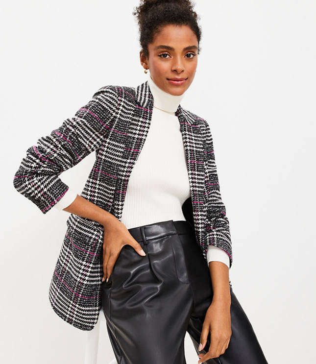 Plaid Long Modern Blazer