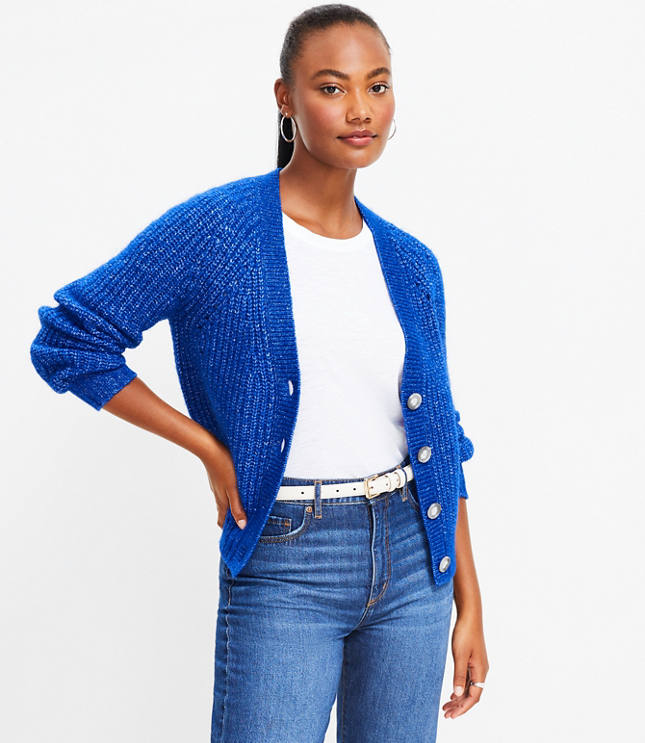 Pointelle V Neck Cardigan