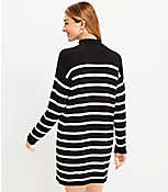 Striped Drop Shoulder Mock Neck Sweater Dress carousel Product Image 3
