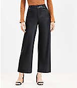 Curvy Palmer Wide Leg Crop Pants in Faux Leather carousel Product Image 1