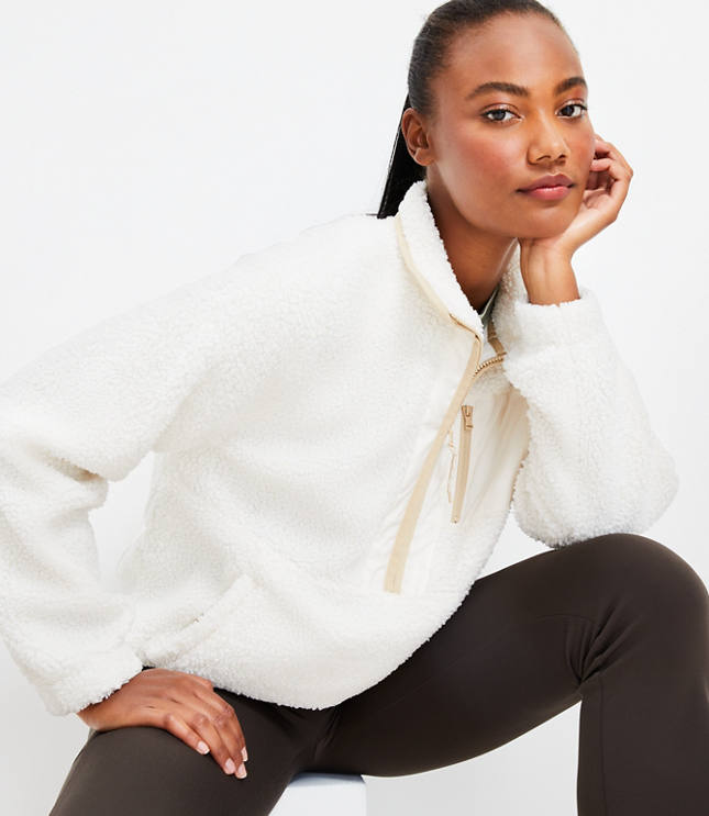 Lou Grey Cozy Up Sherpa Half Zip Jacket