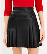 Faux Leather Pleated Pocket Skirt carousel Product Image 2