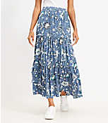 Side Tie Tiered Midi Skirt carousel Product Image 1