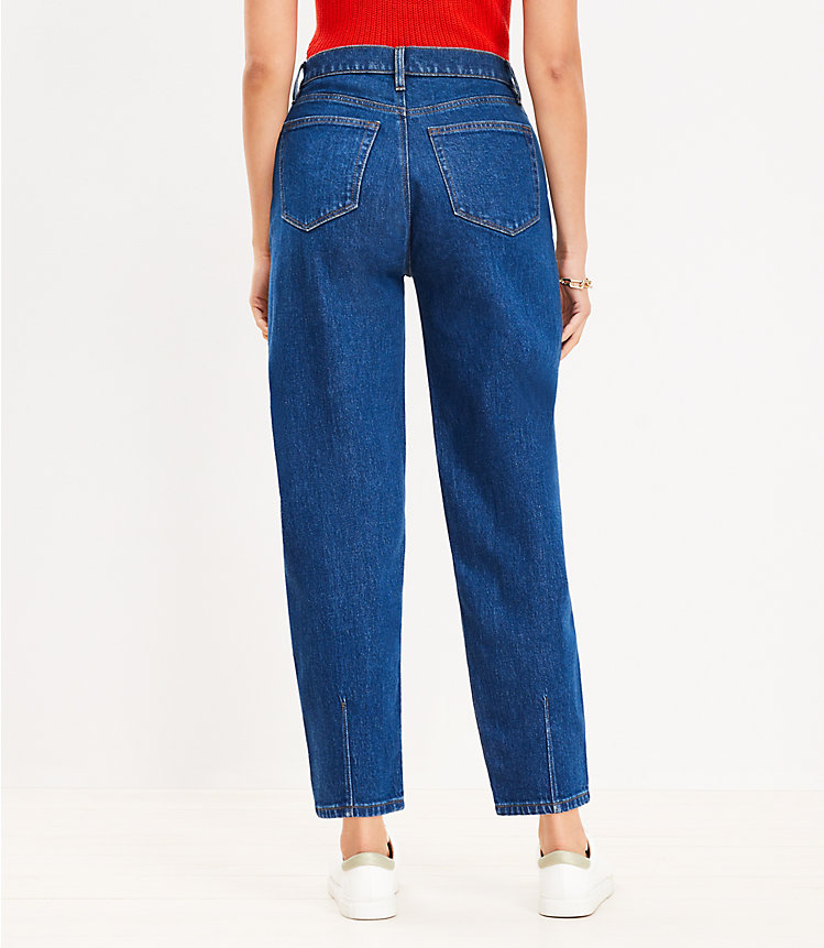 Curvy High Rise Barrel Jeans in Dark Wash image number null