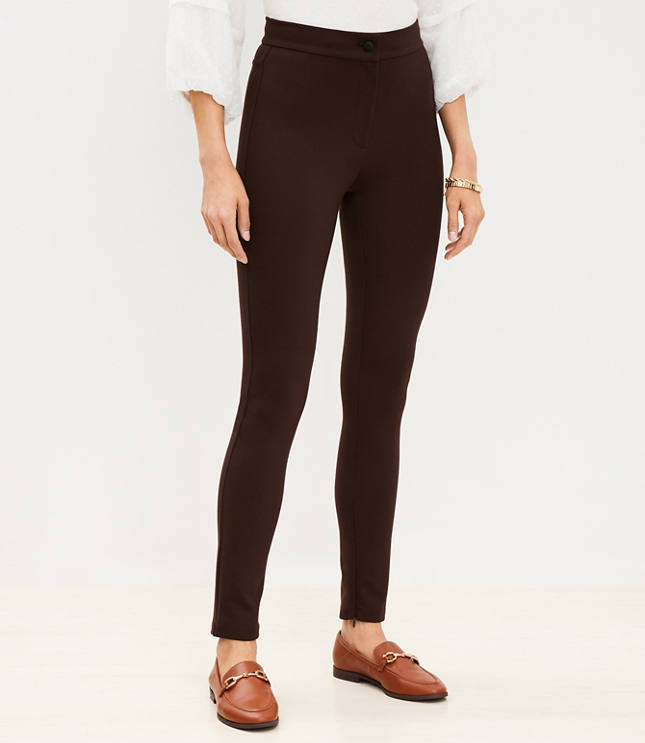 Ankle Zip Ponte Leggings - Iced Espresso