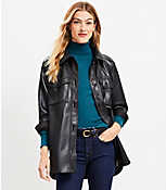 Faux Leather Shirt Jacket carousel Product Image 1