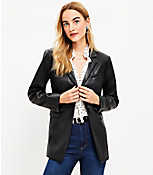 Faux Leather Modern Blazer carousel Product Image 1