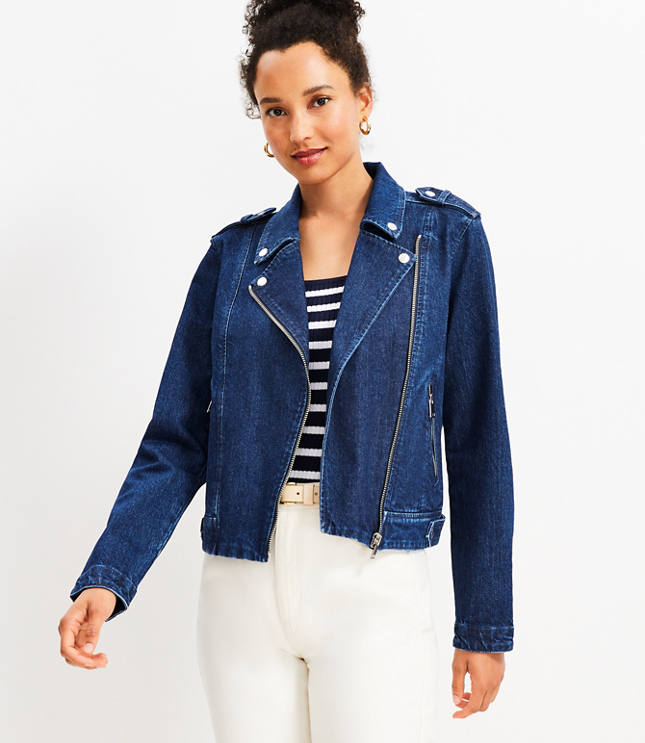 Around The Track Faux Leather Jacket - Blue/combo