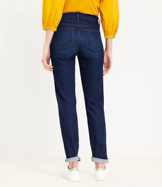 Super Soft Girlfriend Jeans in Bright Mid Indigo Wash