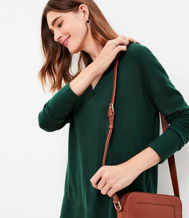 V-Neck Tunic Sweater