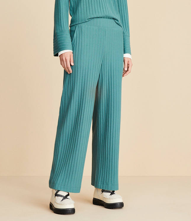 Lou & Grey Brushed Rib Wide Leg Pants