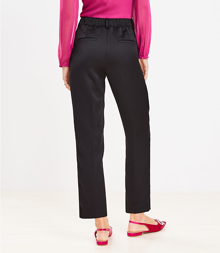 Pleated Tapered Pants in Satin image number 2