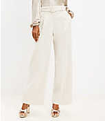 Belted Wide Leg Pants in Heathered Brushed Flannel carousel Product Image 3