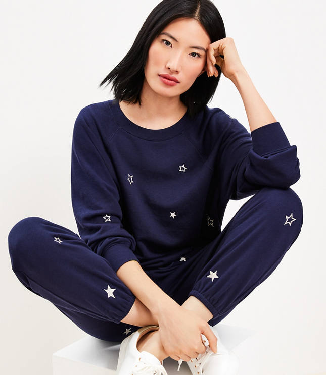 Lou Grey Star Cozy Cotton Terry Sweatshirt