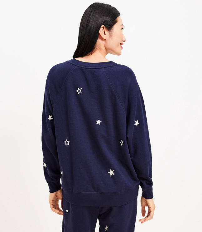 Lou Grey Star Cozy Cotton Terry Sweatshirt