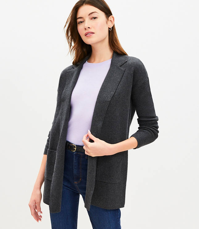 Petite Relaxed Pocket Sweater Blazer