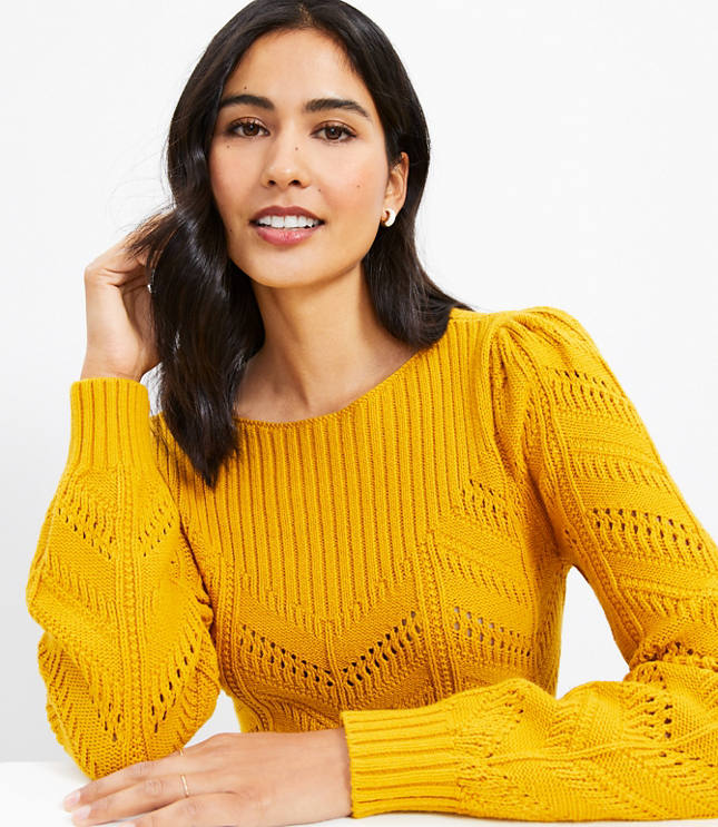 Petite Geo Pointelle Sweater