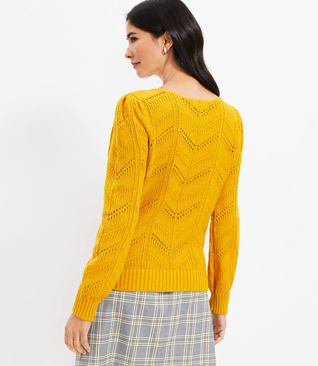 Petite Geo Pointelle Sweater