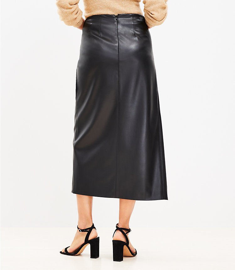 Faux Leather Wrap Skirt image number 2