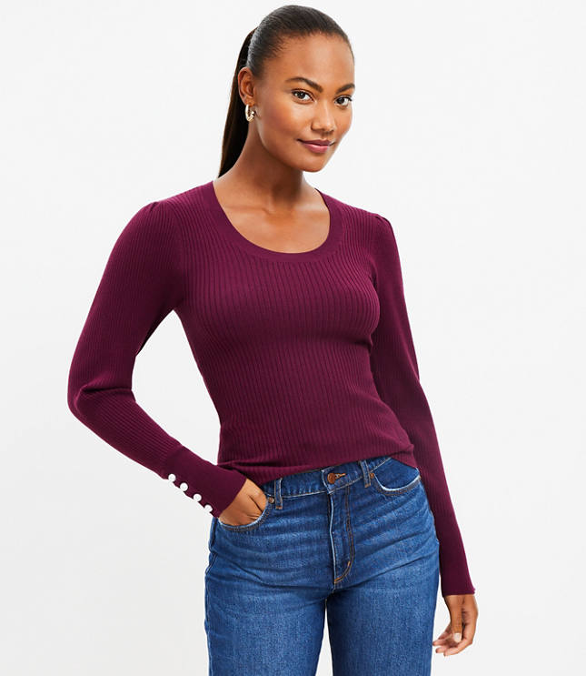 Long Sleeve Ribbed Sweaters Loft