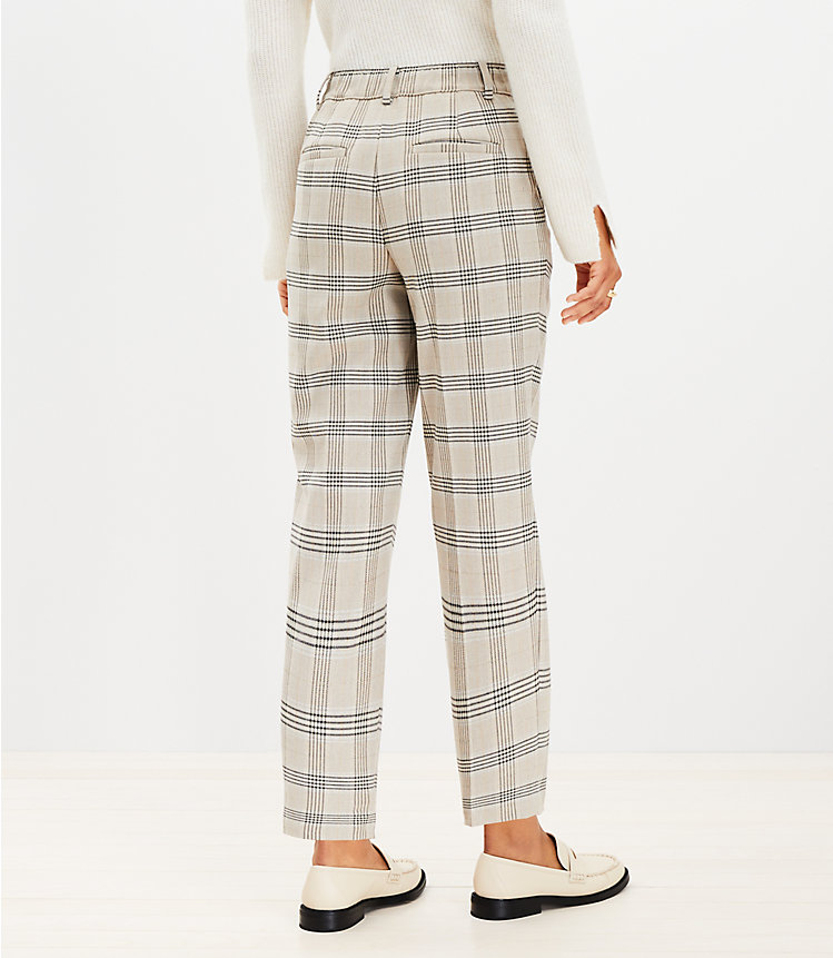 Pleated Tapered Pants in Shimmer Plaid image number 2