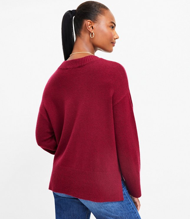Petite V-Neck Pocket Sweater