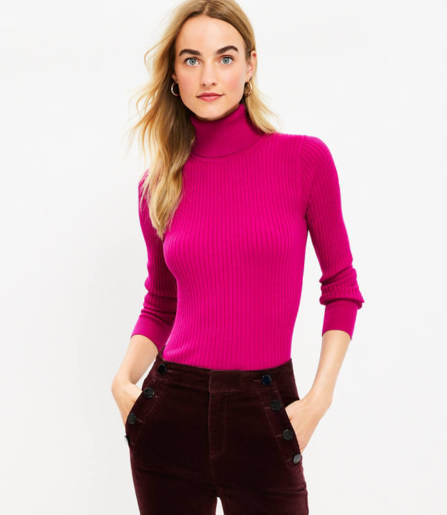 Petite Ribbed Turtleneck Sweater