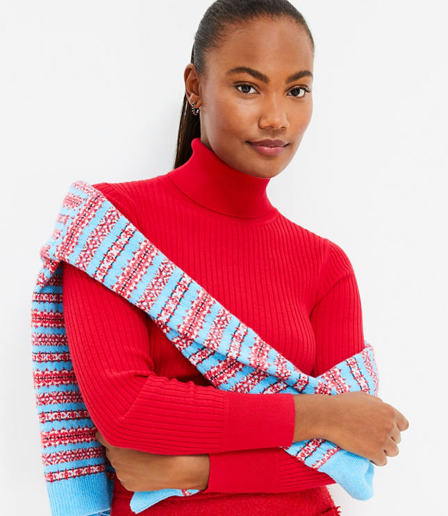 Petite ribbed turtleneck sale