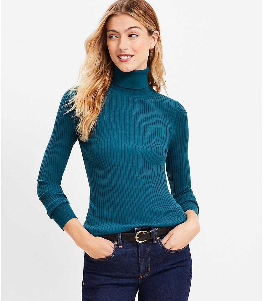 Petite Ribbed Turtleneck Sweater