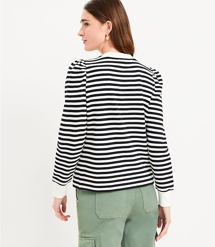 Striped Henley Sweatshirt