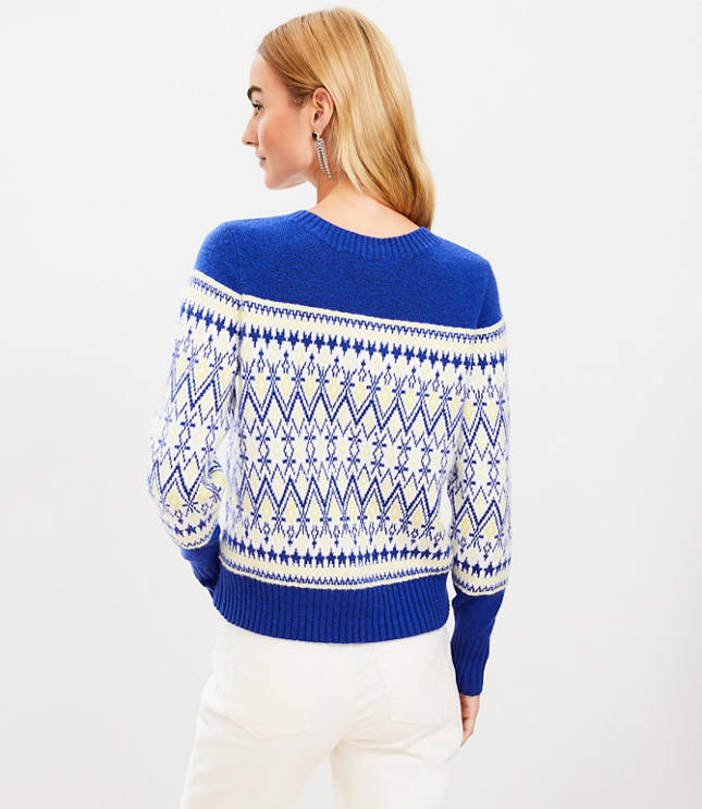 Geo Fair Isle Mock Neck Sweater