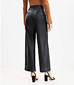 Petite Curvy Palmer Wide Leg Crop Pants in Faux Leather carousel Product Image 2