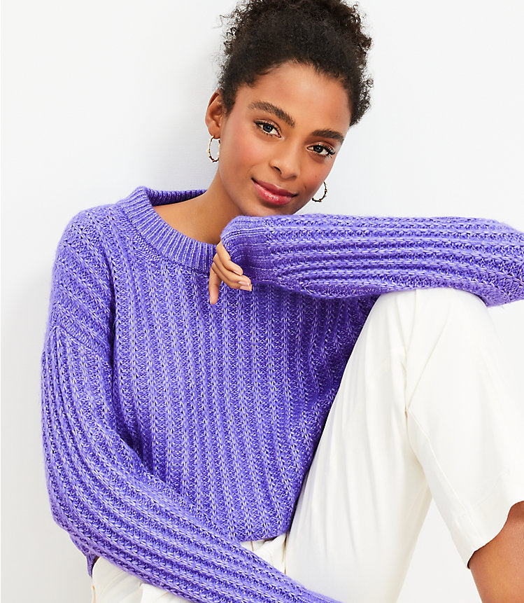 Fuzzy Ribbed Sweater image number 1