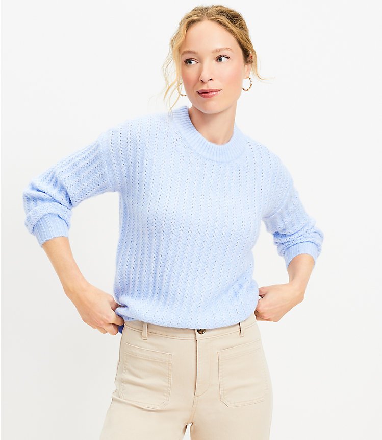 Fuzzy Ribbed Sweater image number null