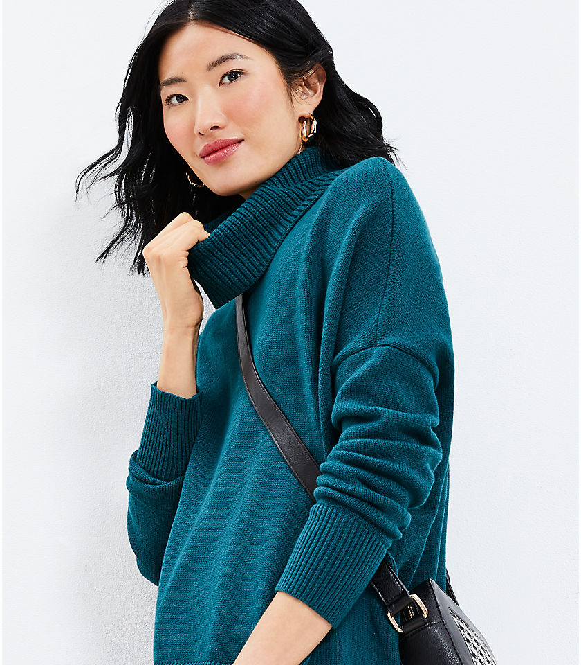 Petite Turtleneck Poncho Sweater