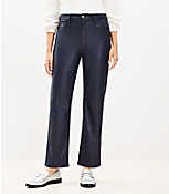 Petite Curvy Five Pocket Straight Pants in Faux Leather carousel Product Image 1