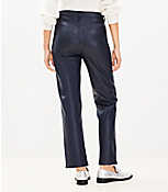 Petite Curvy Five Pocket Straight Pants in Faux Leather carousel Product Image 2