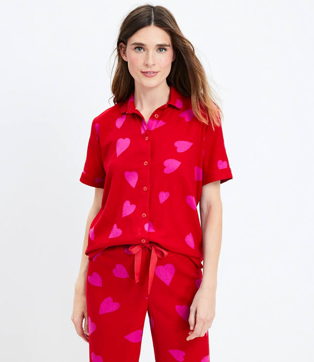 Women Red Hearts Pajama Set