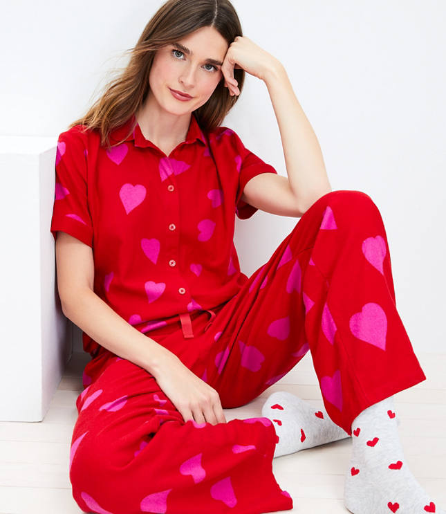 LTS Tall Womens Grey Animal Heart Print Pyjama Set