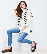 Textured Stripe Mock Neck Tunic Sweater carousel Product Image 2