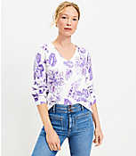 Floral V-Neck Sweater carousel Product Image 1