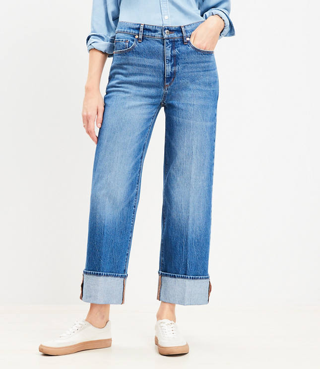 Loft wide hot sale leg crop jeans